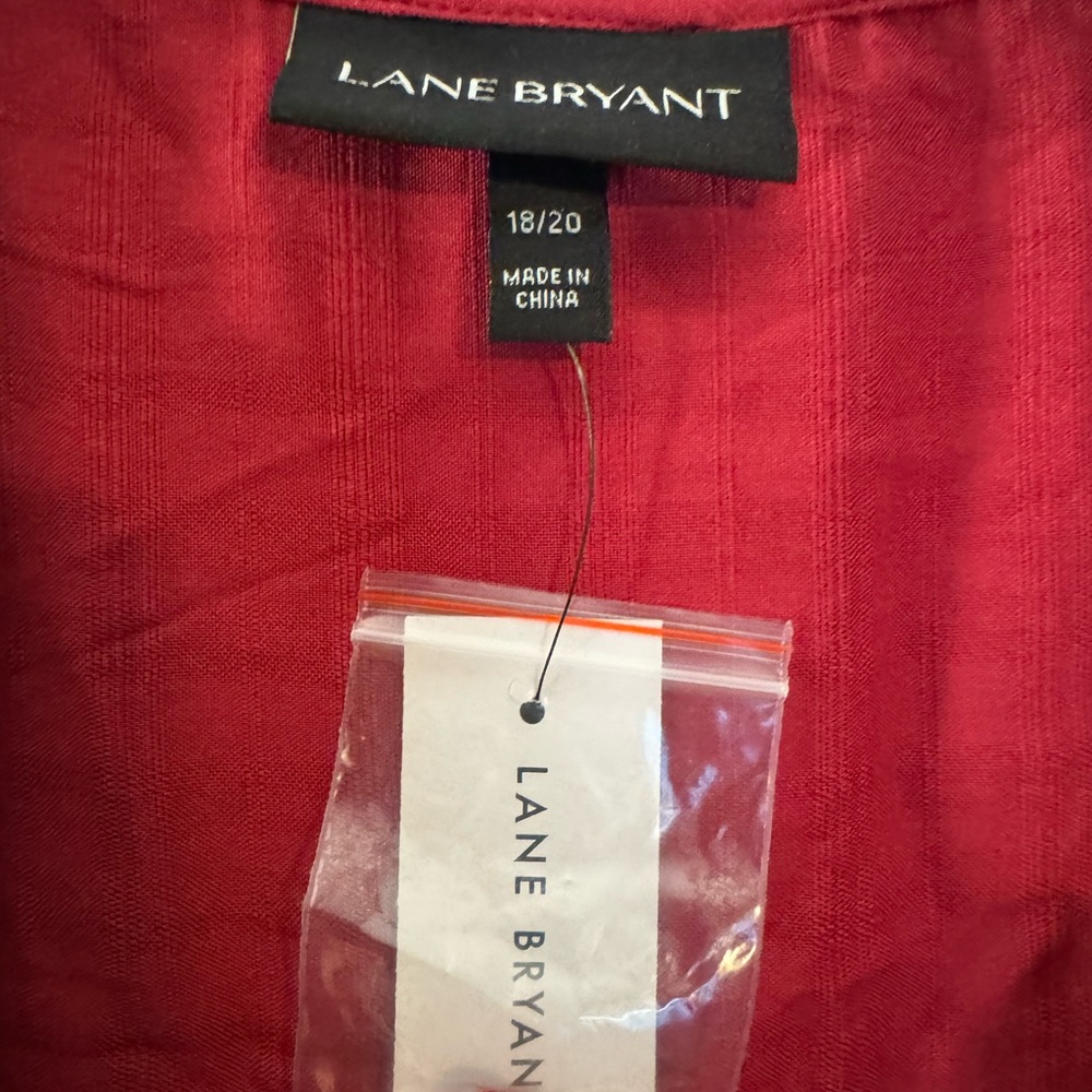 Lane Bryant Womens Blouse Dark Pink Long Sleeve 3/4 button up Size 18/20 - Picture 4 of 5